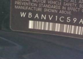 VIN prefix WBANV1C59AC1