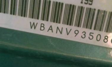 VIN prefix WBANV93508CW