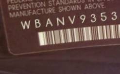 VIN prefix WBANV93538CZ