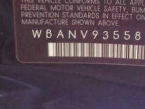 VIN prefix WBANV93558C1