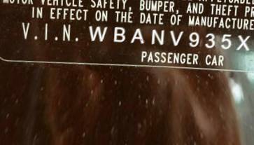 VIN prefix WBANV935X8CW