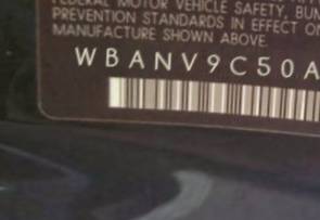 VIN prefix WBANV9C50AC1