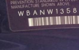 VIN prefix WBANW13588CZ