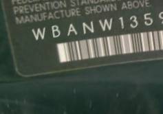 VIN prefix WBANW13599CK