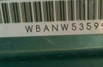 VIN prefix WBANW53599CT