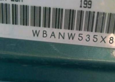 VIN prefix WBANW535X8CT