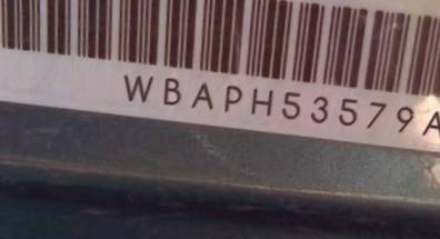 VIN prefix WBAPH53579A4