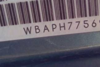 VIN prefix WBAPH77569NL