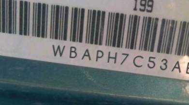 VIN prefix WBAPH7C53AE0