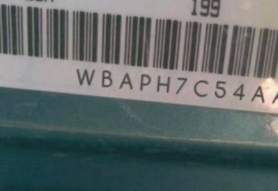 VIN prefix WBAPH7C54AA1