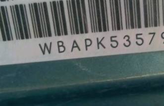 VIN prefix WBAPK53579A5