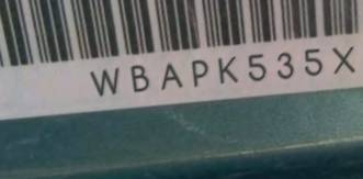 VIN prefix WBAPK535X9A6