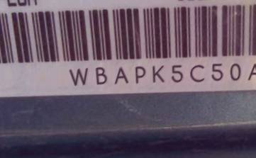 VIN prefix WBAPK5C50AA6