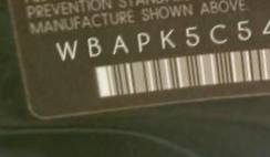 VIN prefix WBAPK5C54AA6