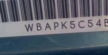 VIN prefix WBAPK5C54BA9