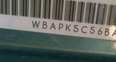 VIN prefix WBAPK5C56BA6