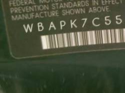 VIN prefix WBAPK7C55BA4