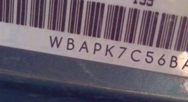VIN prefix WBAPK7C56BA9