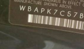 VIN prefix WBAPK7C57BA8