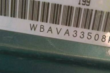 VIN prefix WBAVA33508PG