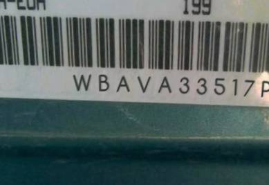 VIN prefix WBAVA33517P1