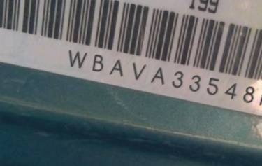 VIN prefix WBAVA33548KX