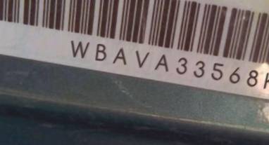 VIN prefix WBAVA33568K0
