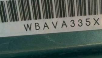VIN prefix WBAVA335X8K0