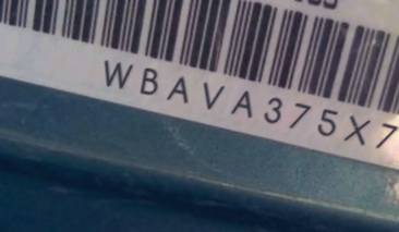 VIN prefix WBAVA375X7N7