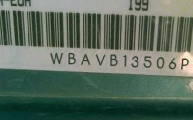 VIN prefix WBAVB13506PS