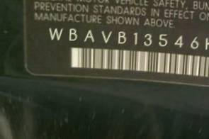 VIN prefix WBAVB13546K0