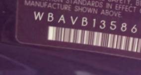 VIN prefix WBAVB13586PS