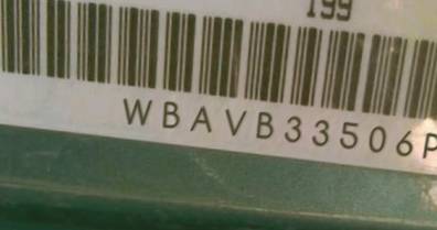 VIN prefix WBAVB33506PS
