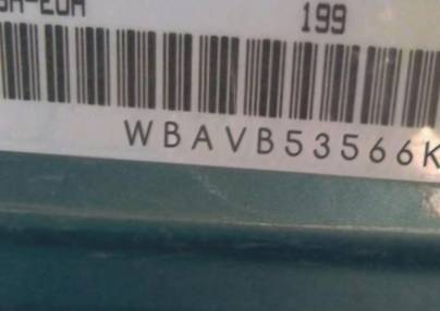 VIN prefix WBAVB53566KW