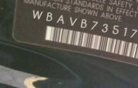 VIN prefix WBAVB73517P1