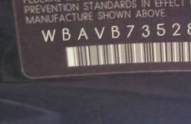 VIN prefix WBAVB73528KY