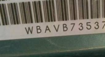 VIN prefix WBAVB73537P1