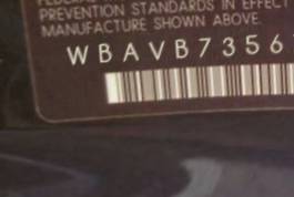 VIN prefix WBAVB73567P1