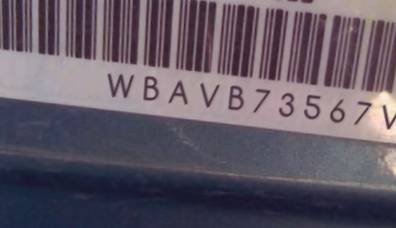VIN prefix WBAVB73567VF