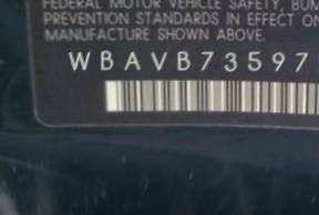 VIN prefix WBAVB73597P1