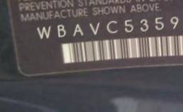 VIN prefix WBAVC53597AC