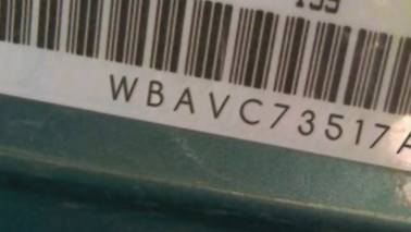 VIN prefix WBAVC73517AC