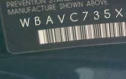 VIN prefix WBAVC735X8A2