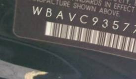 VIN prefix WBAVC93577K0