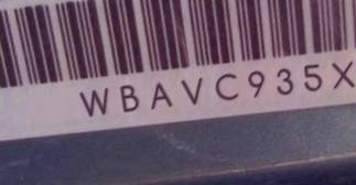 VIN prefix WBAVC935X7K0