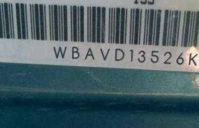VIN prefix WBAVD13526KV