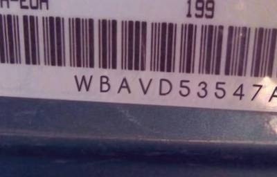 VIN prefix WBAVD53547AV