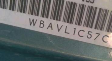 VIN prefix WBAVL1C57CVM