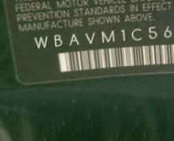 VIN prefix WBAVM1C56FV3