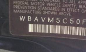 VIN prefix WBAVM5C50FVV